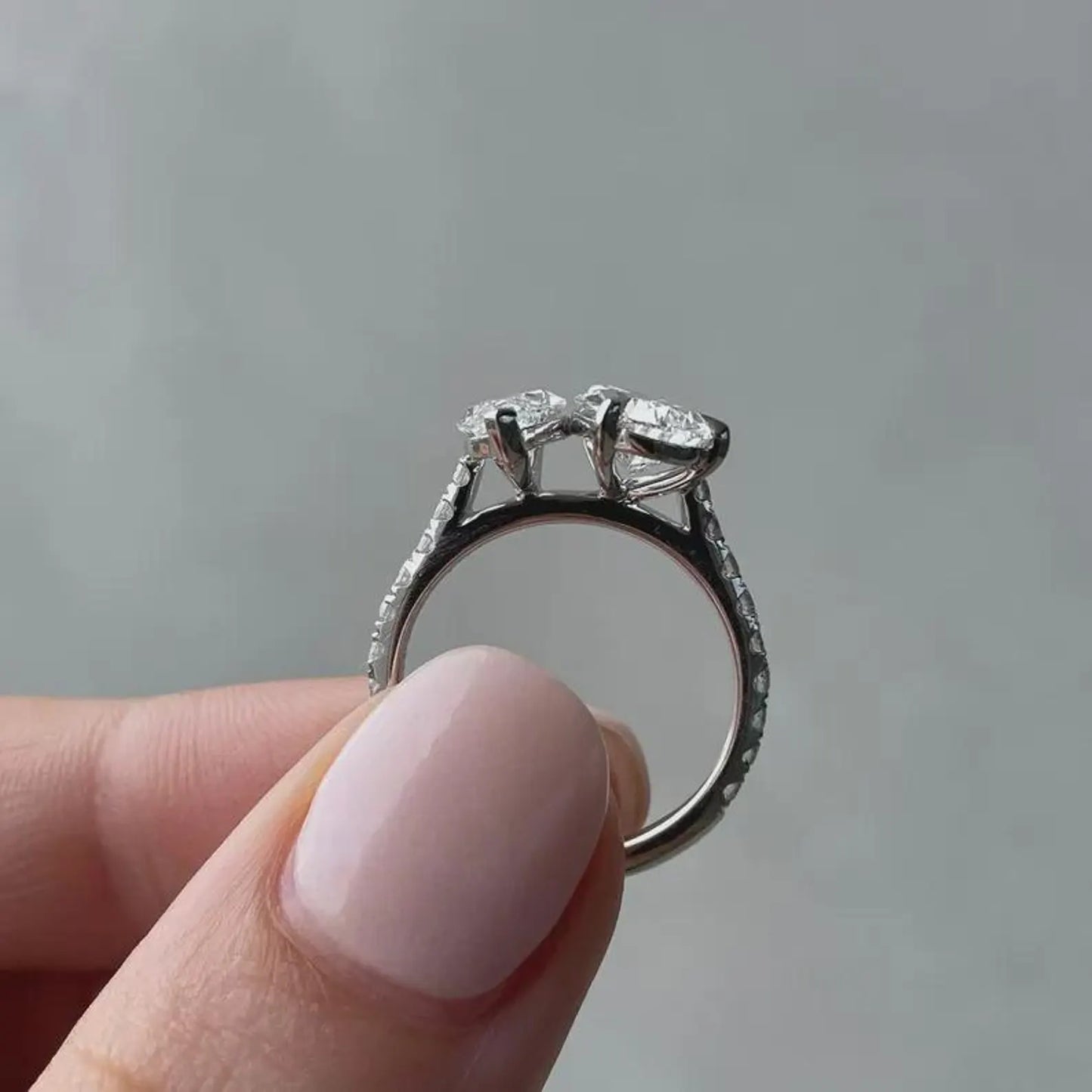 Pear and Marquise 2.80ctw Diamond Engagement Ring