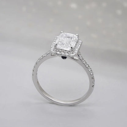 Needs desc work - Emerald 2.52tcw Lab Grown Diamond Halo Engagement Ring