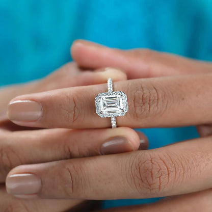 Needs desc work - Emerald 2.52tcw Lab Grown Diamond Halo Engagement Ring