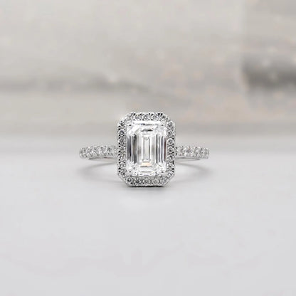 Needs desc work - Emerald 2.52tcw Lab Grown Diamond Halo Engagement Ring