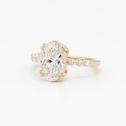 Oval Part Pave 3.00tcw Diamond Engagement Ring