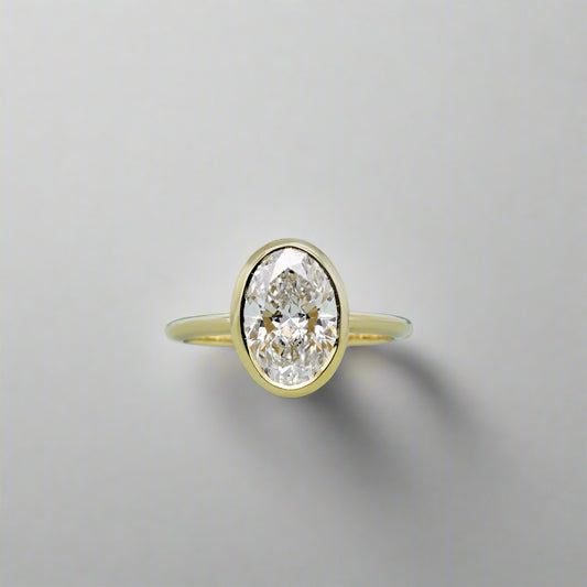 Encased Oval 2.00ct Diamond Engagement Ring