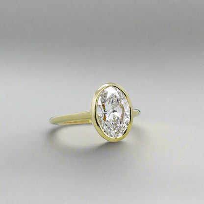Encased Oval 2.00ct Diamond Engagement Ring
