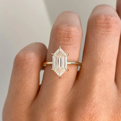 Hexagonal Hidden Halo 2.60ctw Diamond Engagement Ring