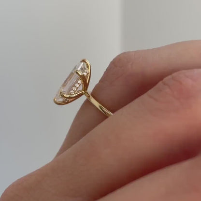 Hexagonal Hidden Halo 2.60ctw Diamond Engagement Ring